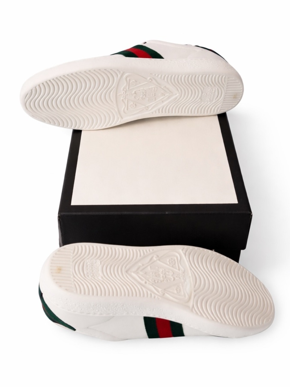 Brand New Authentic Gucci Ace Web Stripe Leather Sneakers White/Green/Red – - Picture 2 of 5